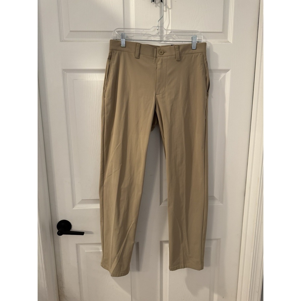 FLX Brown Flat‎ Front 4-way Stretch Pants Trousers Mens Size 30x30